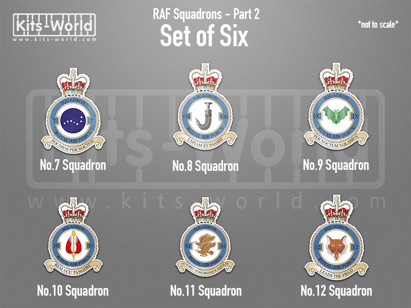 Kitsworld SAV Sticker Set - British RAF Squadrons - Part 2 British RAF Squadrons Set  - Self-adhesive vinyl transfers 